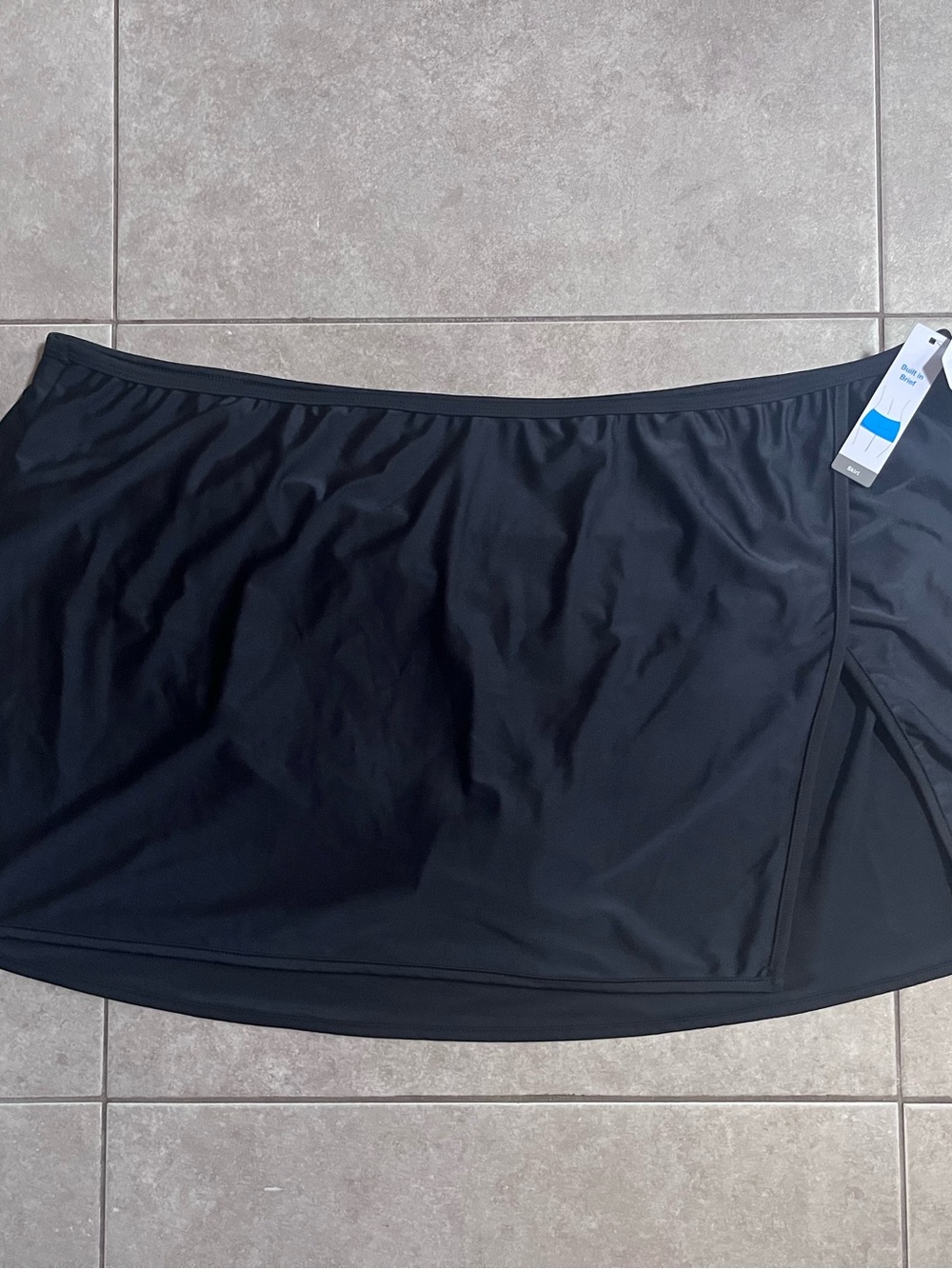 NWT black swim skorts skirt bottom side slit design Swim Separates 2X 20W-22W